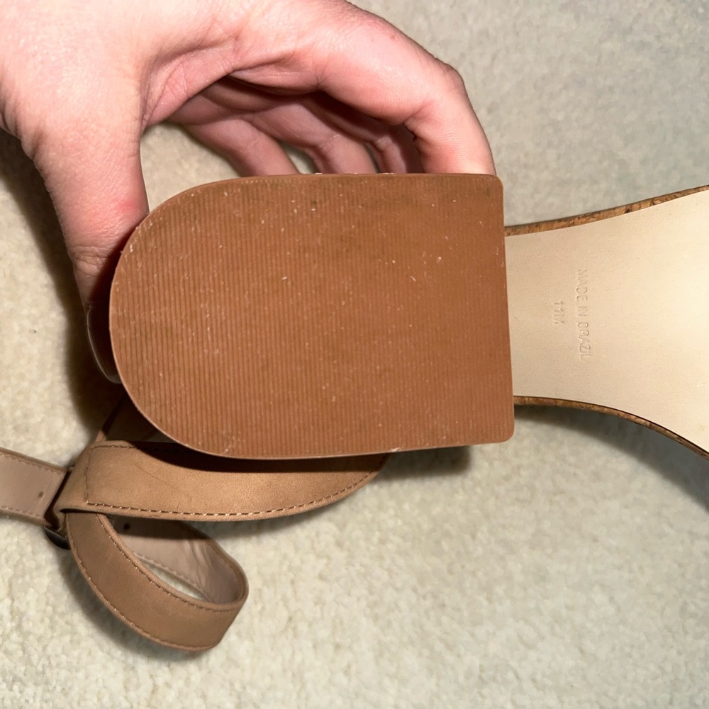 Steve Madden Two Strap Tan “Cork” Heeled Sandal- Size 11 - Picture 6 of 16